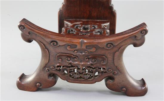 A Chinese hardwood dish stand, 19th century, H.36.5cm